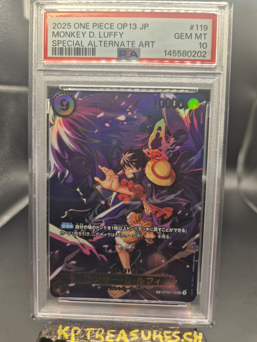 2025 ONE PIECE JAPANESE OP13 OP09-119 MONKEY D. LUFFY SPECIAL ALTERNATE ART PSA 10