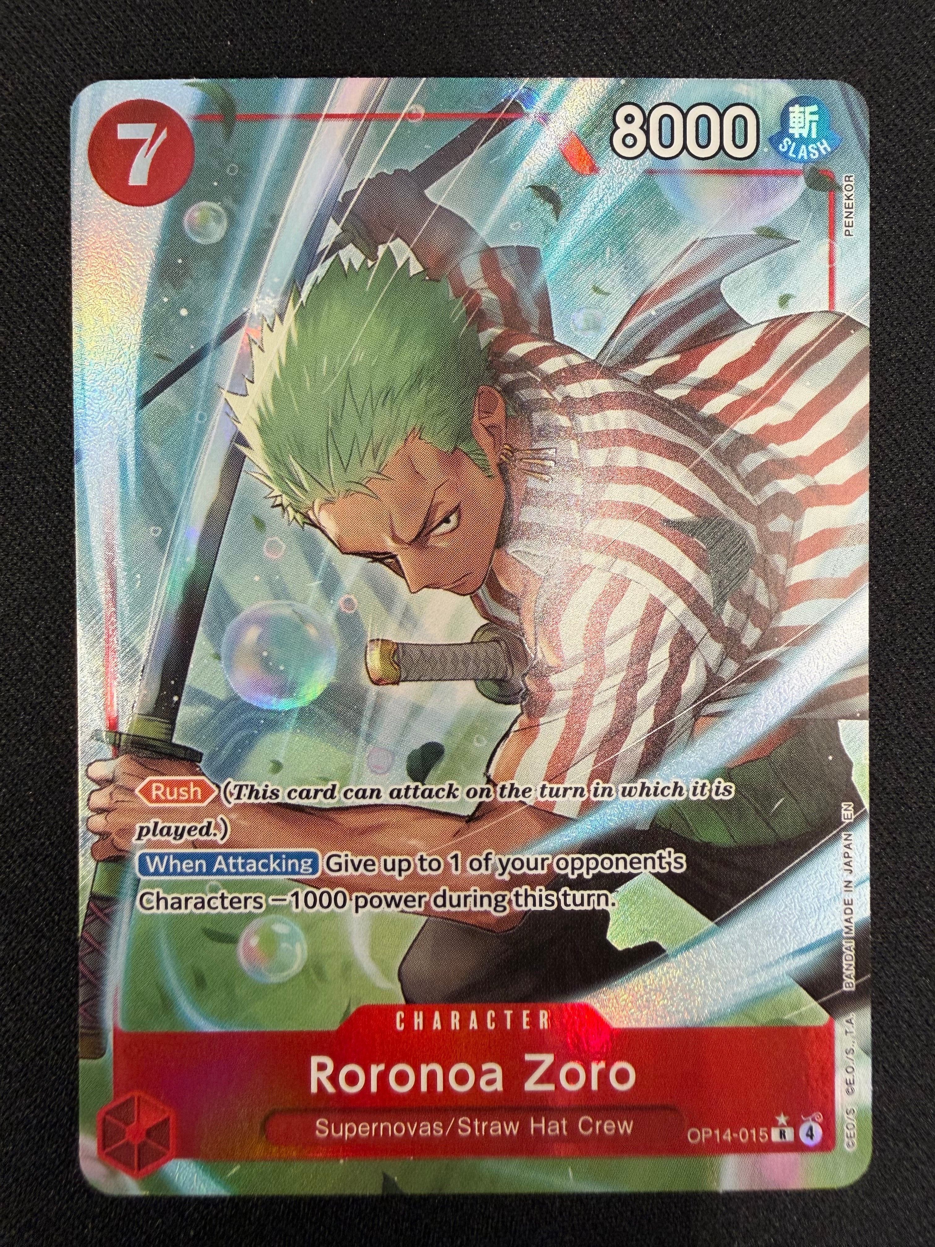 Roronoa Zoro OP14-015 Rare Parallel NM