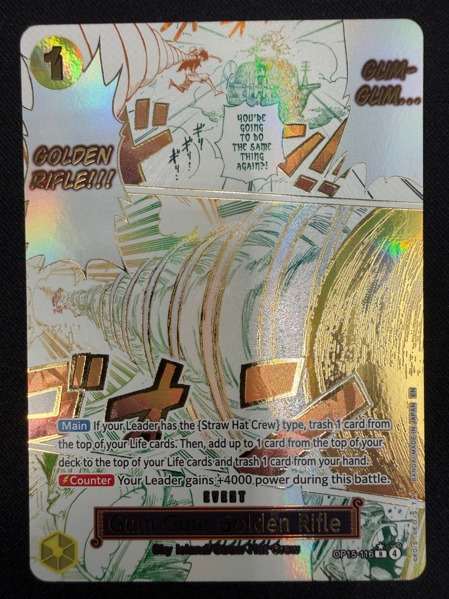 Gum-Gum Golden Rifle OP15-116 Event Parallel NM